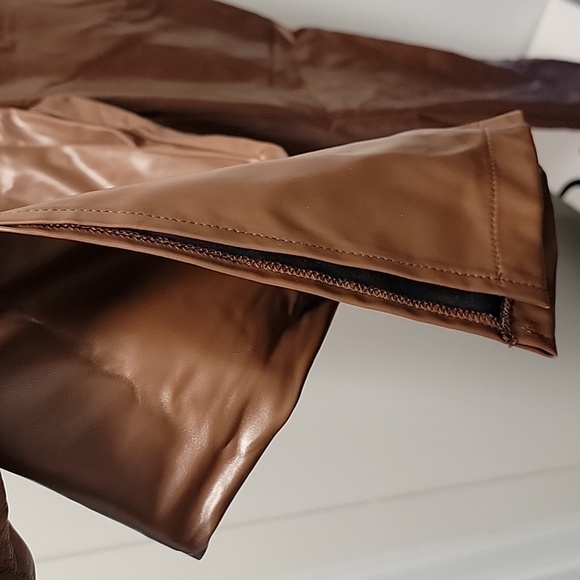 Faux Leather Brown Pants - Picture 3 of 5
